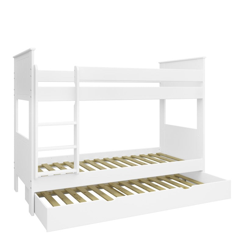 Alba White Wooden Pull Out Underbed Drawer by Lavishway | Wooden Beds