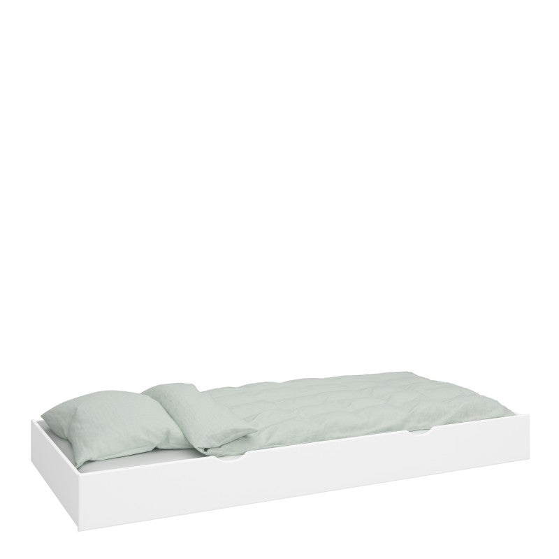 Alba White Wooden Pull Out Underbed Drawer by Lavishway | Wooden Beds