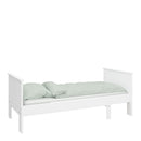 Alba White Extendable Wooden Single Bed by Lavishway | Wooden Beds