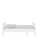 Alba White Extendable Wooden Single Bed by Lavishway | Wooden Beds