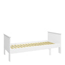 Alba White Extendable Wooden Single Bed by Lavishway | Wooden Beds