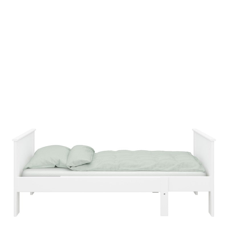Alba White Extendable Wooden Single Bed by Lavishway | Wooden Beds