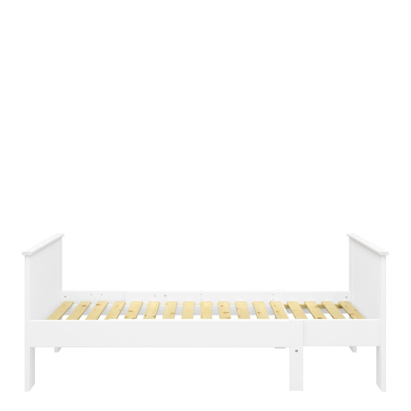 Alba White Extendable Wooden Single Bed by Lavishway | Wooden Beds