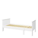 Alba White Extendable Wooden Single Bed by Lavishway | Wooden Beds