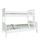 Alba White Finish Single Over Double Bunk Bed by Lavishway | Wooden Beds