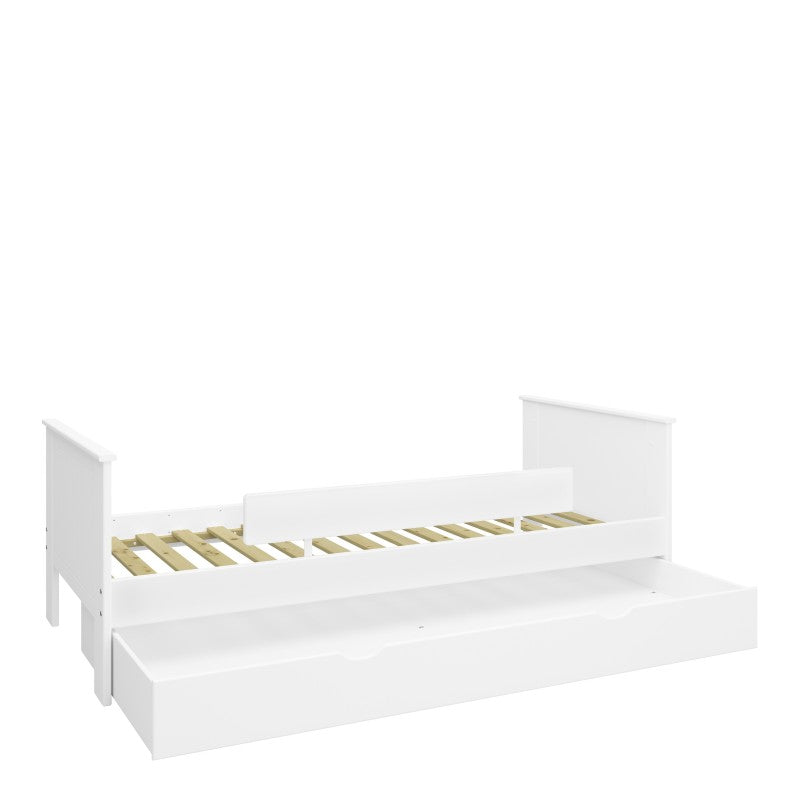 Alba White Finish Wooden Single Bed by Lavishway | Wooden Beds