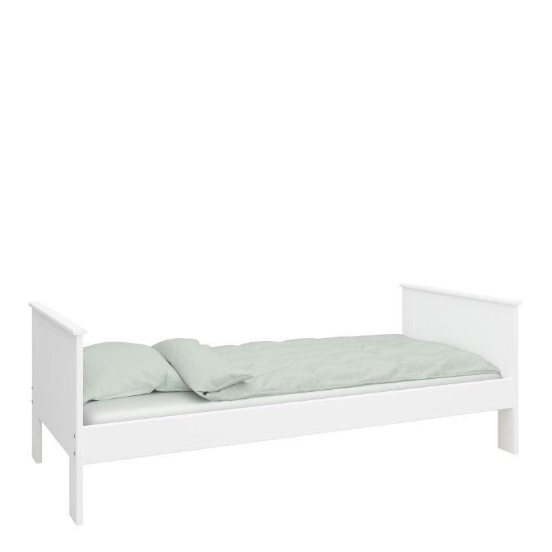 Alba White Finish Wooden Single Bed by Lavishway | Wooden Beds