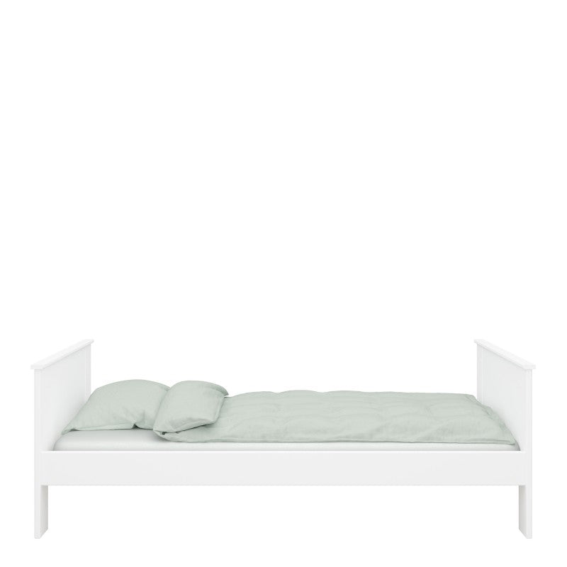 Alba White Finish Wooden Single Bed by Lavishway | Wooden Beds