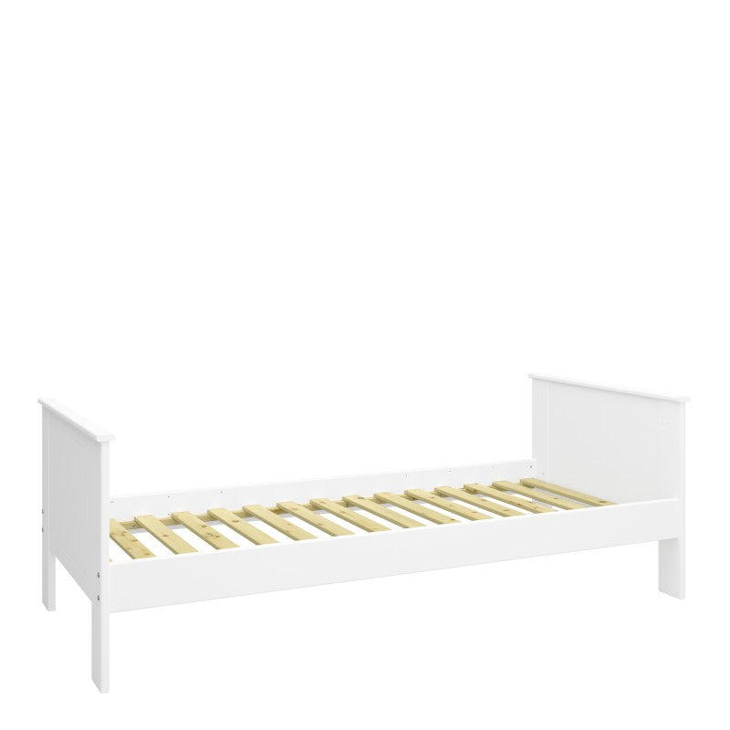 Alba White Finish Wooden Single Bed by Lavishway | Wooden Beds