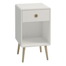 Softline Off White 1 Drawer Bedside Table by Lavishway | Bedside Tables