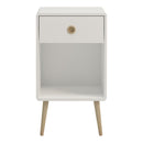 Softline Off White 1 Drawer Bedside Table by Lavishway | Bedside Tables
