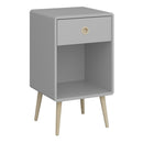 Softline Grey 1 Drawer Bedside Table by Lavishway | Bedside Tables