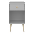 Softline Grey 1 Drawer Bedside Table by Lavishway | Bedside Tables