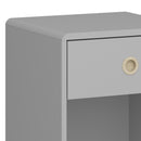 Softline Grey 1 Drawer Bedside Table by Lavishway | Bedside Tables