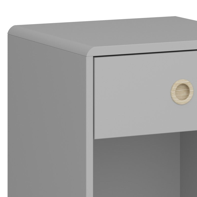 Softline Grey 1 Drawer Bedside Table by Lavishway | Bedside Tables