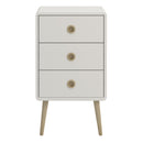 Softline Off White 3 Drawer Bedside Table by Lavishway | Bedside Tables