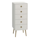 Softline Off White 5 Drawer Narrow Chest by Lavishway | Chest Of Drawer