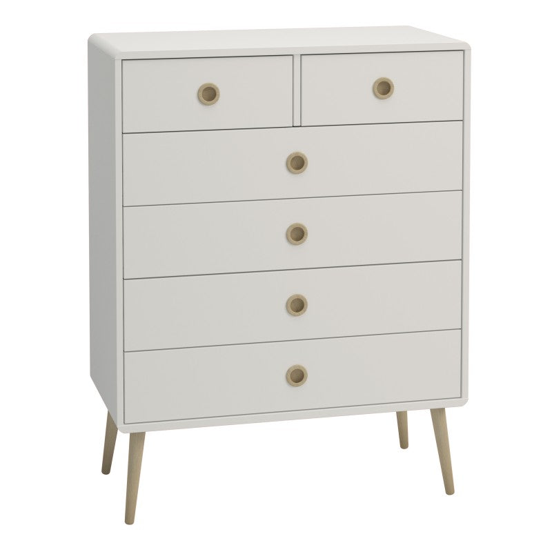 Softline Off White 2 Over 4 Drawer Chest by Lavishway | Chest Of Drawer