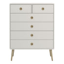 Softline Off White 2 Over 4 Drawer Chest by Lavishway | Chest Of Drawer