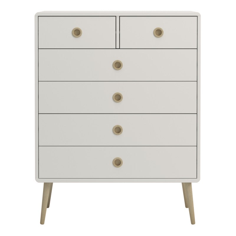 Softline Off White 2 Over 4 Drawer Chest by Lavishway | Chest Of Drawer