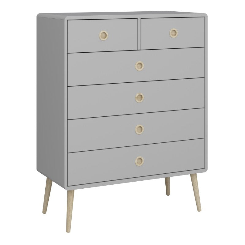 Softline Grey 2 Over 4 Drawer Chest by Lavishway | Chest Of Drawer