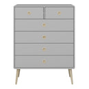 Softline Grey 2 Over 4 Drawer Chest by Lavishway | Chest Of Drawer