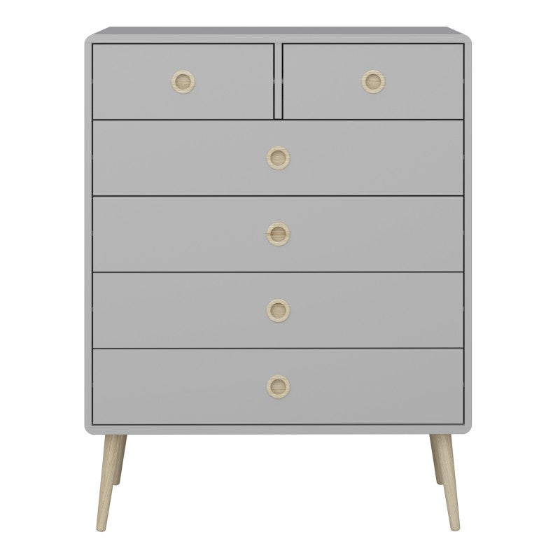 Softline Grey 2 Over 4 Drawer Chest by Lavishway | Chest Of Drawer