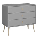 Softline Grey 3 Drawer Wide Chest Of Drawer by Lavishway | Chest Of Drawer