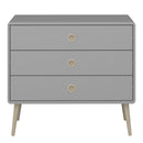 Softline Grey 3 Drawer Wide Chest Of Drawer by Lavishway | Chest Of Drawer