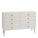 Softline Off White 8 Drawer Wide Chest by Lavishway | Chest Of Drawer