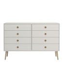 Softline Off White 8 Drawer Wide Chest by Lavishway | Chest Of Drawer