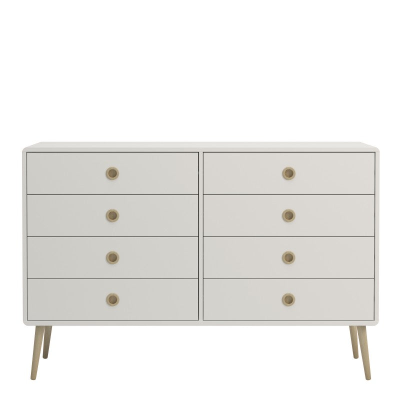 Softline Off White 8 Drawer Wide Chest by Lavishway | Chest Of Drawer