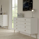 Softline Off White 8 Drawer Wide Chest by Lavishway | Chest Of Drawer