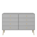 Softline Grey 8 Drawer Wide Chest Of Drawer by Lavishway | Chest Of Drawer