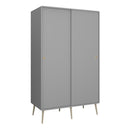 Softline Grey 2 Sliding Doors Wardrobe by Lavishway | Wardrobe