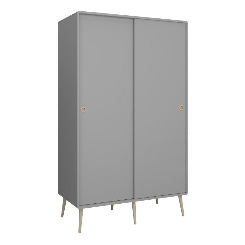 Softline Grey 2 Sliding Doors Wardrobe by Lavishway | Wardrobe
