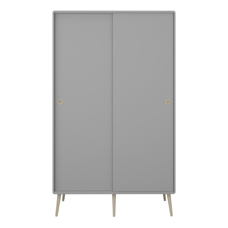 Softline Grey 2 Sliding Doors Wardrobe by Lavishway | Wardrobe