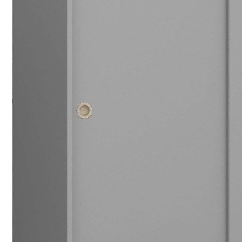 Softline Grey 2 Sliding Doors Wardrobe by Lavishway | Wardrobe
