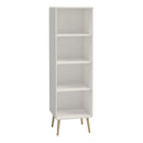 Softline Off White 4 Shelves Narrow Bookcase by Lavishway | Bookcases & Shelves