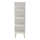 Softline Off White 4 Shelves Narrow Bookcase by Lavishway | Bookcases & Shelves