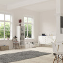 Softline Off White 4 Shelves Narrow Bookcase by Lavishway | Bookcases & Shelves