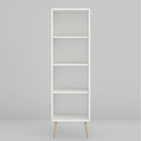 Softline Off White 4 Shelves Narrow Bookcase by Lavishway | Bookcases & Shelves