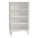 Softline Off White 4 Shelves Wide Bookcase by Lavishway | Bookcases & Shelves