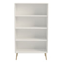 Softline Off White 4 Shelves Wide Bookcase by Lavishway | Bookcases & Shelves