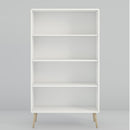 Softline Off White 4 Shelves Wide Bookcase by Lavishway | Bookcases & Shelves