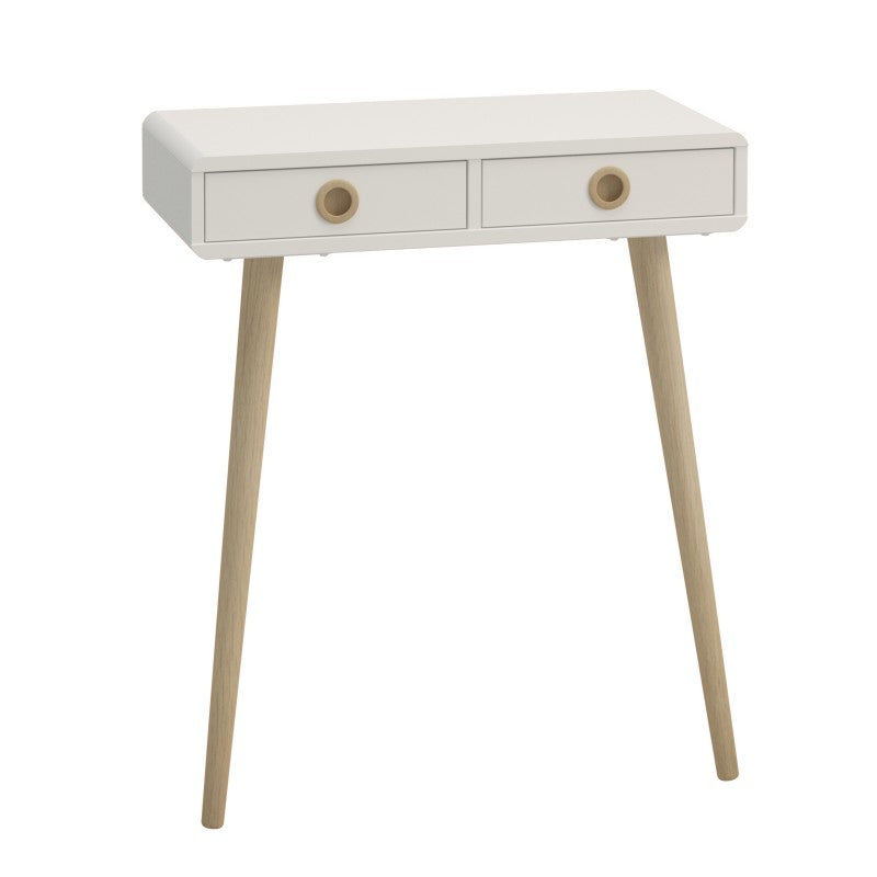 Softline Off White 2 Drawer Low Console Table by Lavishway | Hallway Console Table