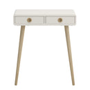 Softline Off White 2 Drawer Low Console Table by Lavishway | Hallway Console Table