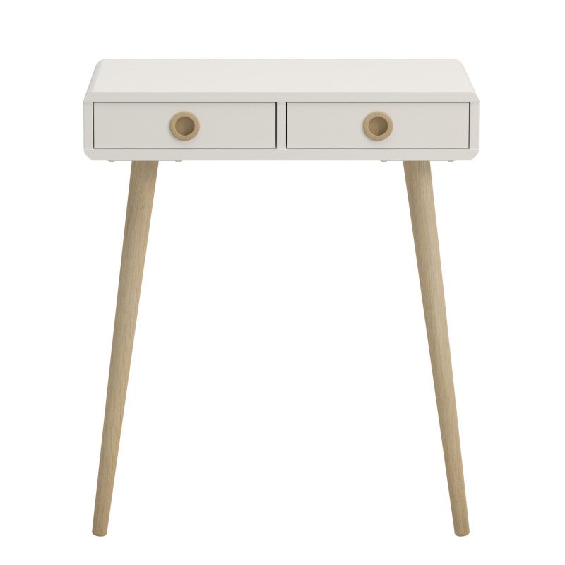 Softline Off White 2 Drawer Low Console Table by Lavishway | Hallway Console Table