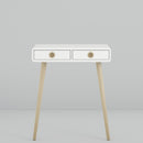 Softline Off White 2 Drawer Low Console Table by Lavishway | Hallway Console Table