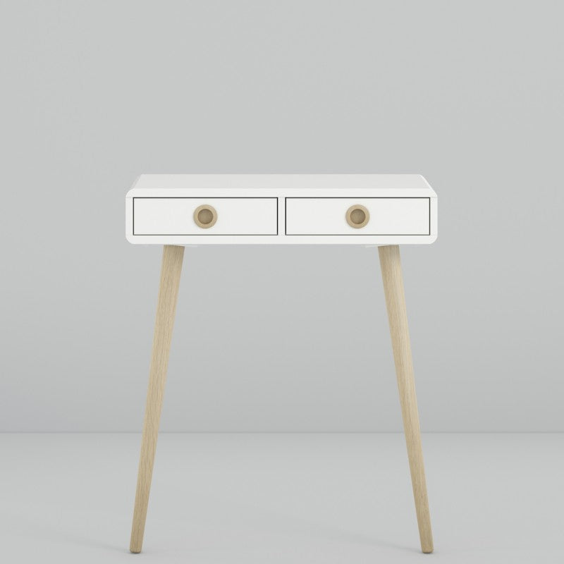 Softline Off White 2 Drawer Low Console Table by Lavishway | Hallway Console Table